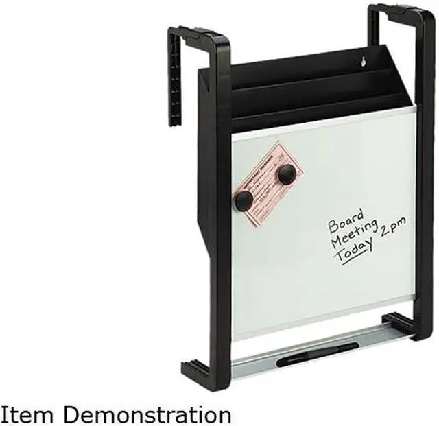 Main image of Quartet OFD Hanging File Pocket with Dry Erase, Letter, Three Pocket, Black/Silver