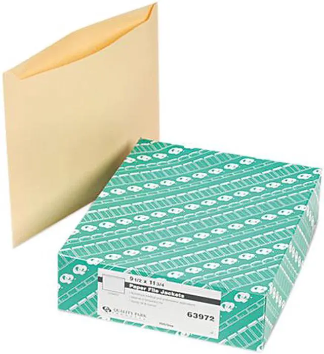 Main image of Quality Park 63972 Paper File Jackets, 9 1/2 x 11 3/4, 28 lb, Manila, Buff - 100/Box