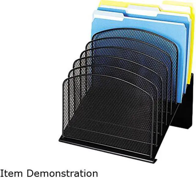 Main image of Safco 3258BL Mesh Desk Organizer, Eight Sections, Steel, 11 1/4 x 10 7/8 x 13 3/4, Black