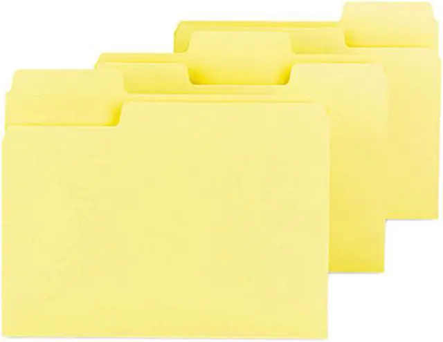 Main image of Smead 11984 SuperTab Colored File Folders, 1/3 Cut, Letter, Yellow, 100/Box