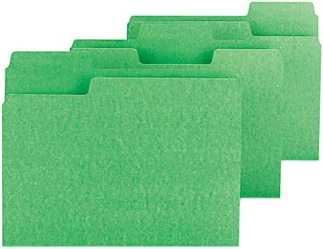 Main image of Smead 11985 SuperTab Colored File Folders, 1/3 Cut, Letter, Green, 100/Box