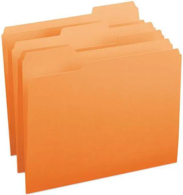 Main image of Smead 12543 File Folders, 1/3 Cut Top Tab, Letter, Orange, 100/Box