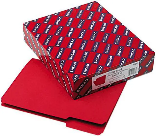 Main image of Smead 10267 Interior File Folders, 1/3 Cut Top Tab, Letter, Red, 100/Box