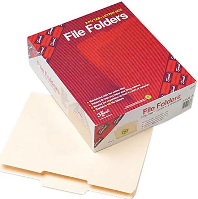 Main image of Smead 10336 File Folder, 1/3 Cut Second Position, Reinforced Top Tab Letter, Manila, 100/Box