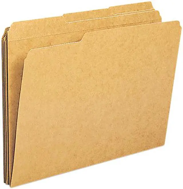 Main image of Smead 10734 Kraft File Folders, 1/3 Cut, Reinforced Top Tab, Letter, Brown, 100/Box