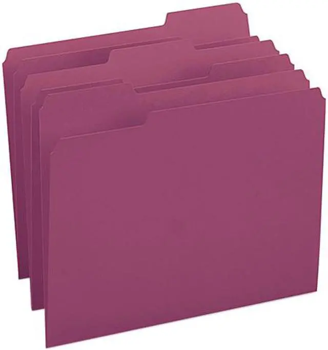 Main image of Smead 13093 File Folders, 1/3 Cut Top Tab, Letter, Maroon, 100/Box