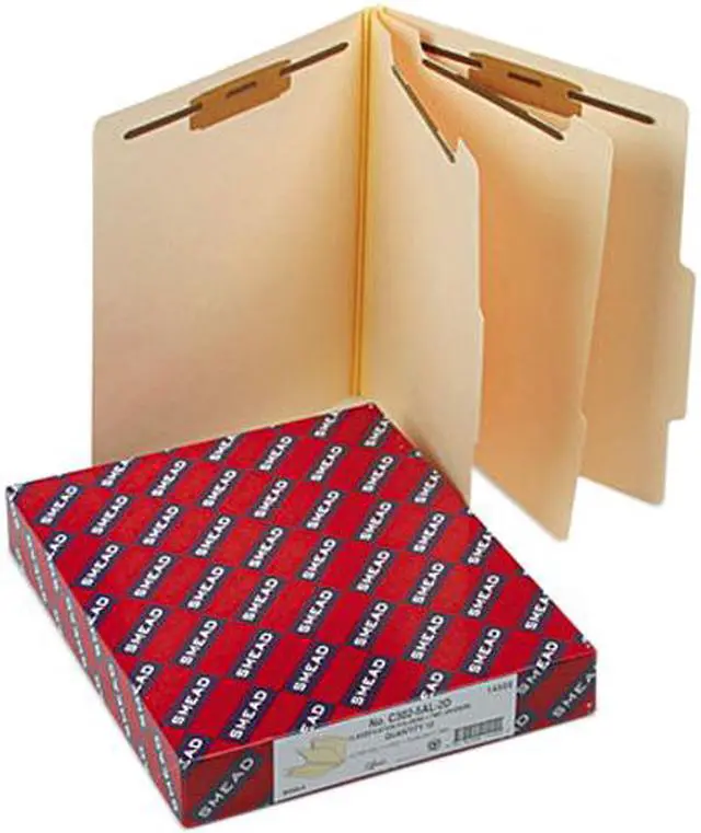 Main image of Smead 14000 Manila Classification Folders with 2/5 Right Tab, Letter, Six-Section, 10/Box