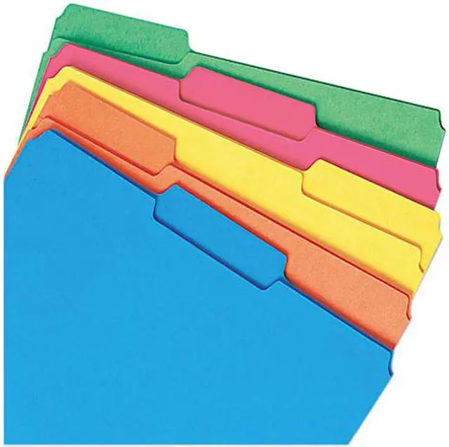 Main image of Smead 10229 Interior File Folders, 1/3 Cut Top Tab, Letter, Assorted, 100/Box