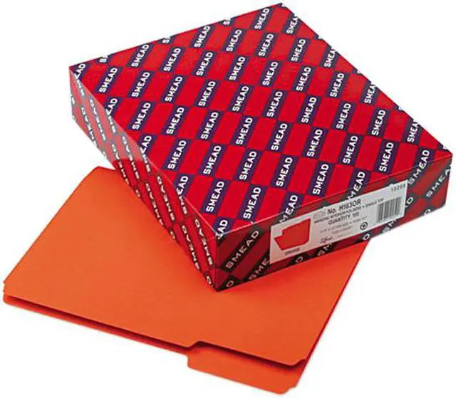 Main image of Smead 10259 Interior File Folders, 1/3 Cut Top Tab, Letter, Orange, 100/Box