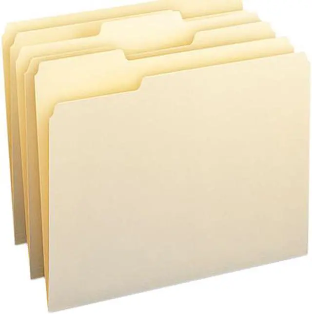 Main image of Smead File Folders, 1/3 Cut Assorted, One-Ply Top Tab, Letter, Manila, 100/Box (10330)