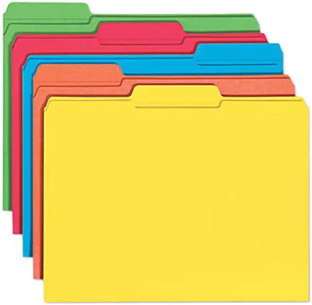 Main image of Smead 11993 File Folders, 1/3 Cut, Reinforced Top Tab, Letter, Assorted, 100/Box