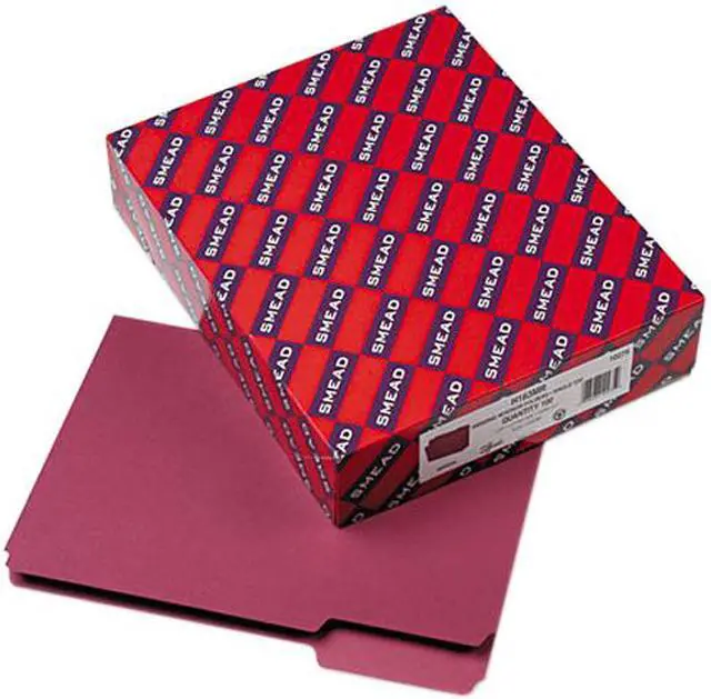 Main image of Smead 10275 Interior File Folders, 1/3 Cut Top Tab, Letter, Maroon, 100/Box
