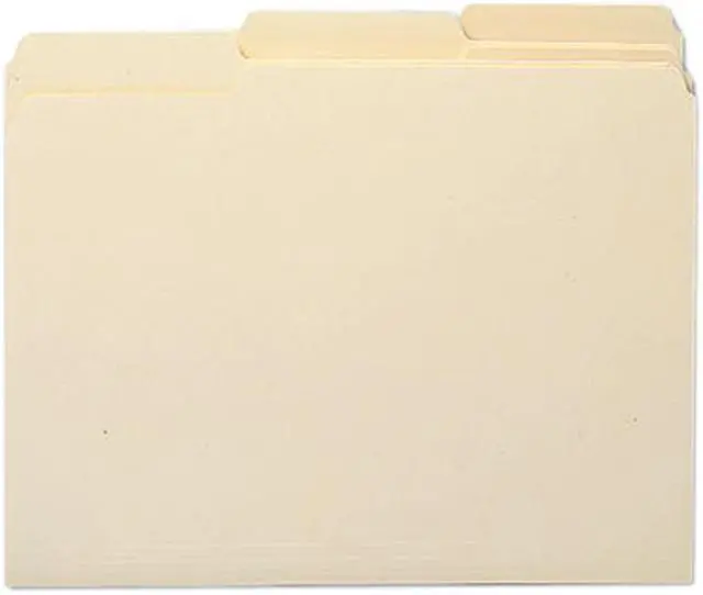 Main image of Smead 10338 Antimicrobial One-Ply File Folders, 1/3 Cut Top Tab, Letter, Manila, 100/Box