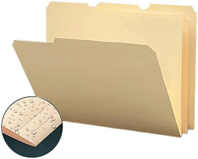 Main image of Smead 10510 Tear/Moisture-Resist Poly File Folders, 1/3 Cut Top Tab, Letter, Manila, 12/Pack