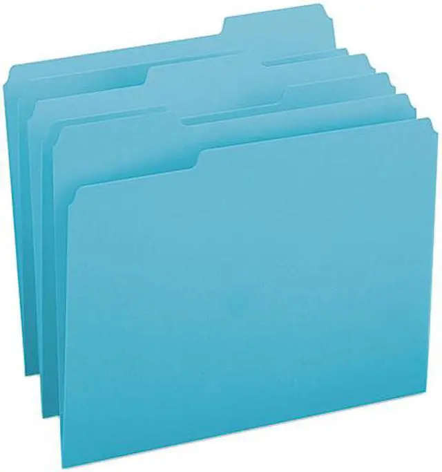 Main image of Smead 13143 File Folders, 1/3 Cut Top Tab, Letter, Teal, 100/Box