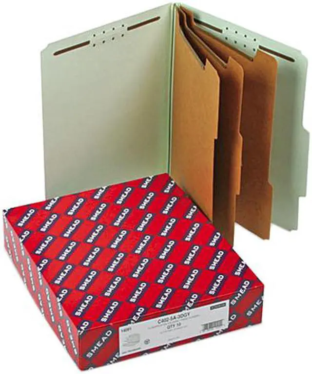Main image of Smead 14091 3" Expansion Classification Folders, Letter, Eight-Section, Gray-Green, 10/Box