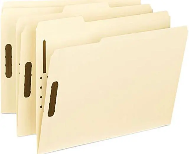 Main image of Smead 14547 Folders, Two Fasteners, 1/3 Cut Assorted Top Tabs, Letter, Manila, 50/Box