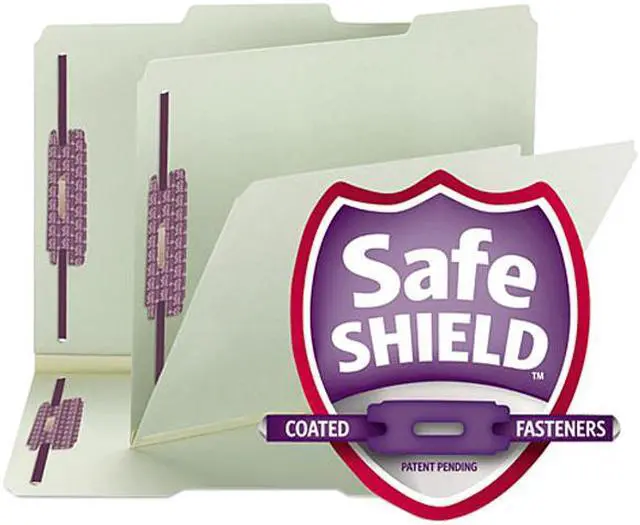 Main image of Smead 14931 One Inch Expansion Fastener Folder, 1/3 Top Tab, Letter, Gray Green, 25/Box