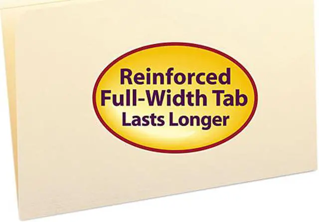 Main image of Smead 15310 File Folders, Straight Cut, Reinforced Top Tab, Legal, Manila, 100/Box