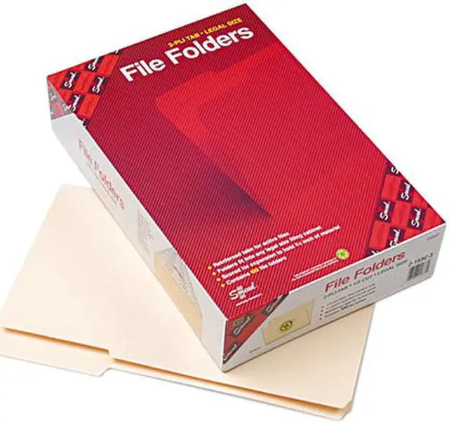 Main image of Smead 15337 File Folder, 1/3 Cut Third Position, Reinforced Top Tab, Legal, Manila, 100/Box
