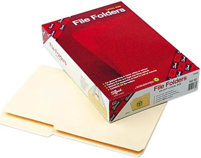 Main image of Smead 15385 Guide Height File Folders, 2/5 Cut Right Top Tab, Legal, Manila, 100/Box