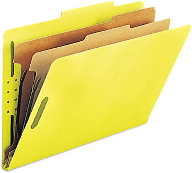 Main image of Smead 19034 Pressboard Classification Folders, Legal, Six-Section, Yellow, 10/Box