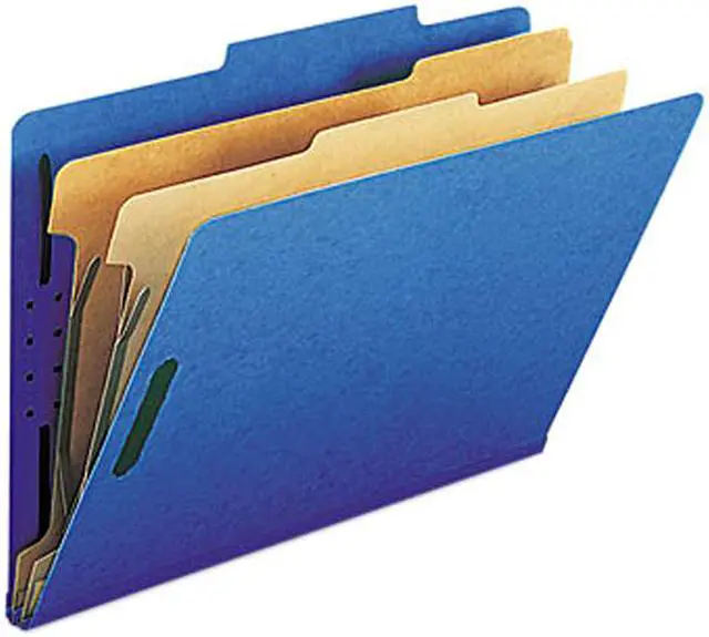 Main image of Smead 19035 Pressboard Classification Folders, Legal, Six-Section, Dark Blue, 10/Box