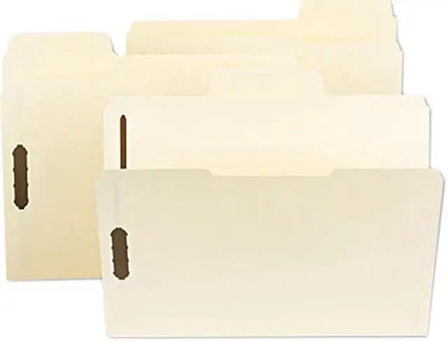 Main image of Smead 19535 SuperTab File Folders with Fastener, 1/3 Cut, 11 Point, Legal, Manila, 50/Box
