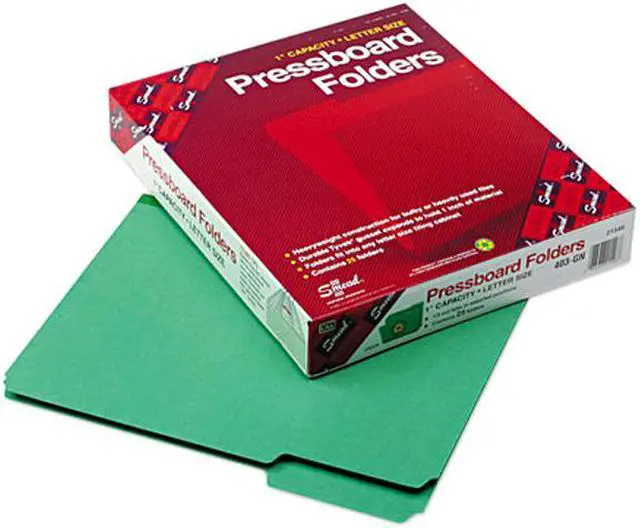 Main image of Smead 21546 Recycled Folders, One Inch Expansion, 1/3 Top Tab, Letter, Green, 25/Box