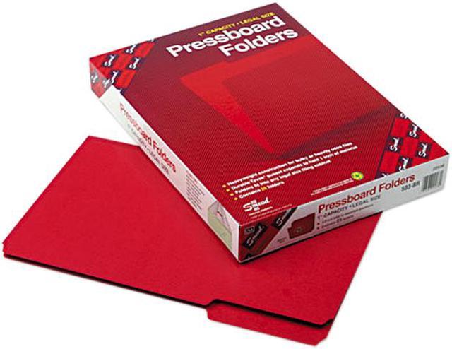 Smead 22538 Recycled Folder, One Inch Expansion, 1/3 Top Tab, Legal, Bright  Red, 25/Box 