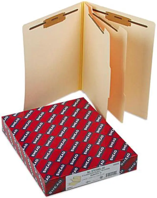 Main image of Smead 26835 Manila End Tab Classification Folders, Letter, Six-Section, 10/Box