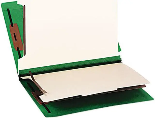 Main image of Smead 26837 Colored End Tab Classification Folders, Letter, Six-Section, Green, 10/Box