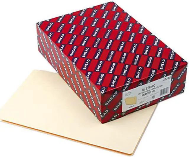 Main image of Smead 27250 Folders, Straight Cut, Single-Ply Extended End Tab, Legal, Manila, 100/Box