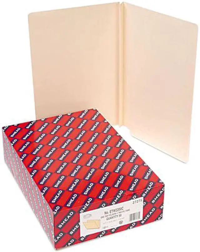 Main image of Smead 27275 1 1/2 Inch Expansion Folders, Straight End Tab, Legal, Manila, 50/Box