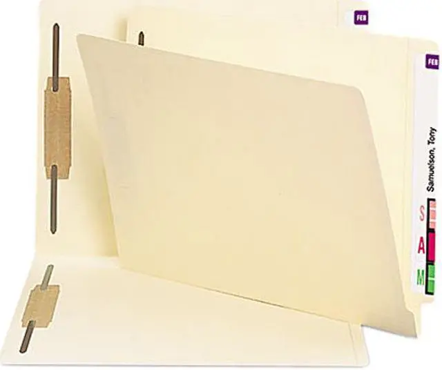 Main image of Smead 34116 Antimicrobial Two-Fastener End Tab Folder, Letter, 11 Point Manila, 50/Box