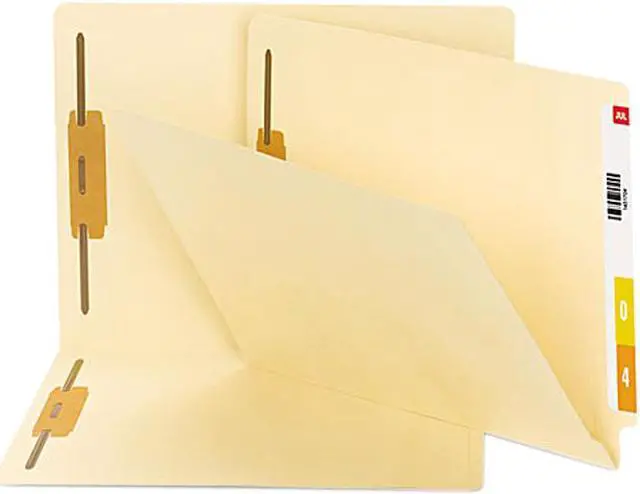 Main image of Smead 34160 B Style Fastener File Folders, Straight Tab, Letter, Manila, 50/Box
