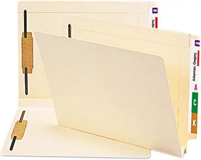 Main image of Smead 34276 Heavy W-fold Expansion Folders, Two Fasteners, End Tab, Letter, Manila, 50/Box