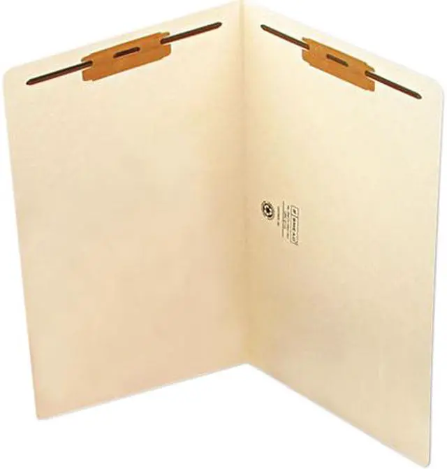 Main image of Smead 37115 Heavyweight Folders, Two Fasteners, End Tab, Legal, 11 Point Manila, 50/Box