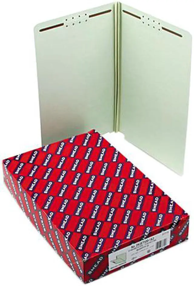Main image of Smead 37715 Two Inch Expansion Folder, Two Fasteners, End Tab, Legal, Gray Green, 25/Box