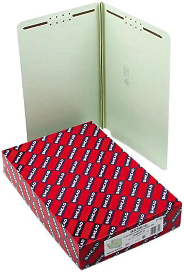 Main image of Smead 37725 Three Inch Expansion Folder, Two Fasteners, End Tab, Legal, Gray Green, 25/Box