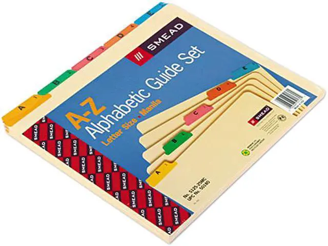 Main image of Smead 50180 Recycled Top Tab File Guides, Alpha, 1/5 Tab, Manila/Poly, Letter, 25/Set