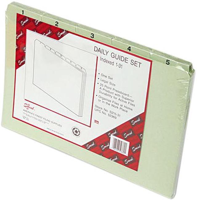 Main image of Smead 52369 Recycled Top Tab Guides, Daily, 1/5 Tab, Pressboard, Legal, 31/Set