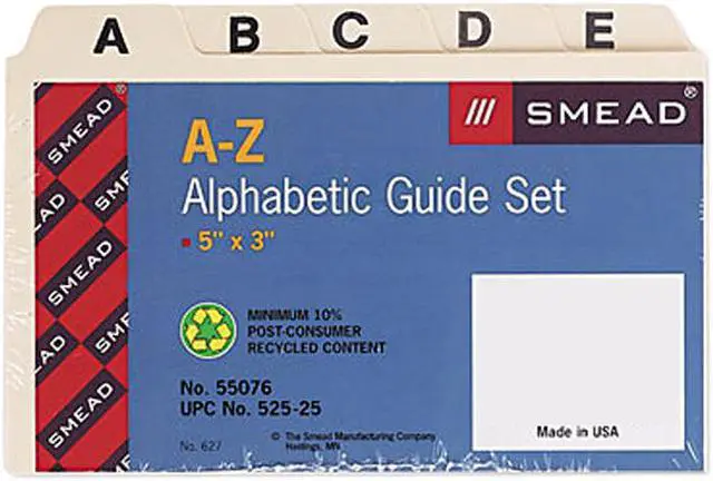 Main image of Smead 55076 Self-Tab Card Guides, Alpha, 1/5 Tab, Manila, 25/Set