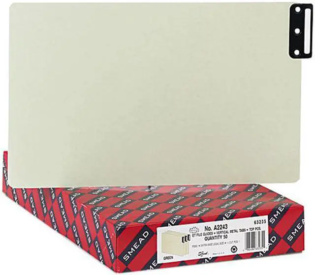 Main image of Smead 63235 End Tab Guides, Blank, Vertical Metal Tabs, Pressboard, Legal, 50/Box