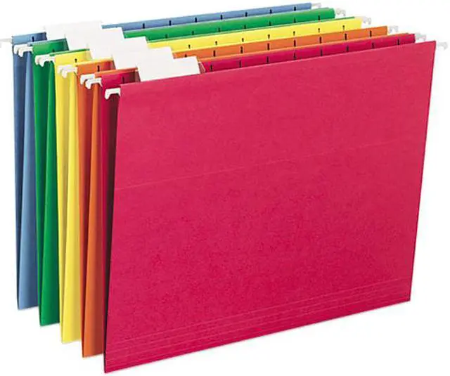 Main image of Smead 64059 Hanging File Folders, 1/5 Tab, 11 Point Stock, Letter, Assorted Colors, 25/Box