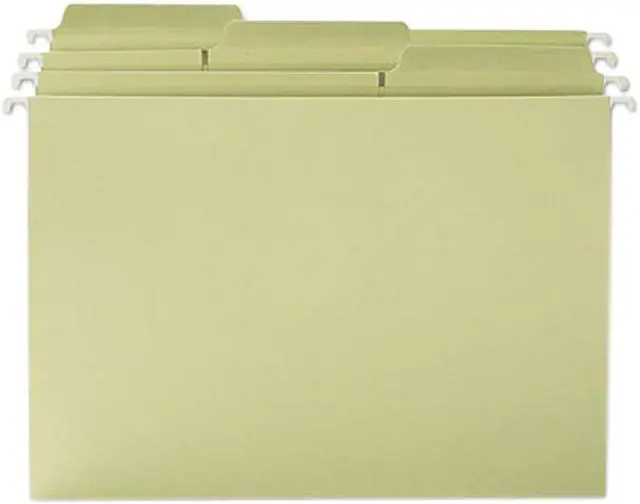 Main image of Smead 64082 FasTab Hanging File Folders, 1/3 Tab, Letter, Moss Green, 20/Box