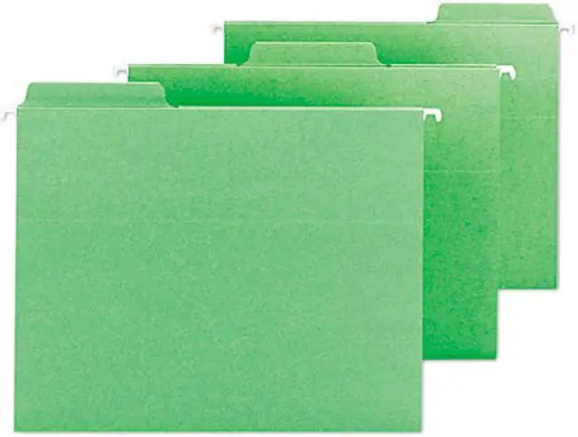 Main image of Smead 64098 FasTab Hanging File Folders, Letter, Green, 20/Box