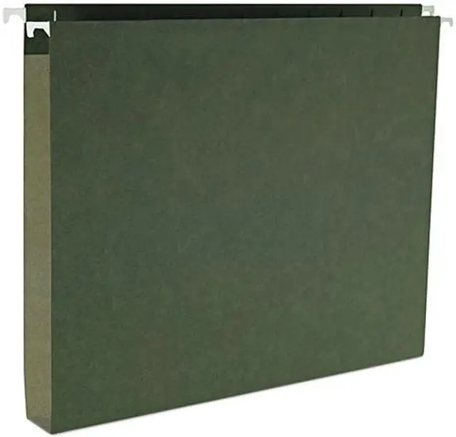 Main image of Smead 64239 1" Capacity Box Bottom Hanging File Folders, Letter, Green, 25/Box