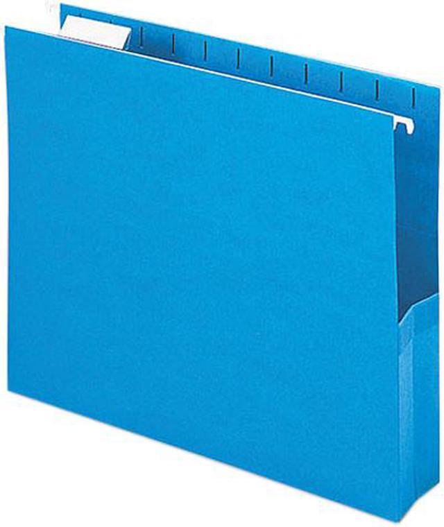 Main image of Smead 64250 2" Capacity Closed Side Flexible Hanging File Pockets, Letter, Sky Blue, 25/Box