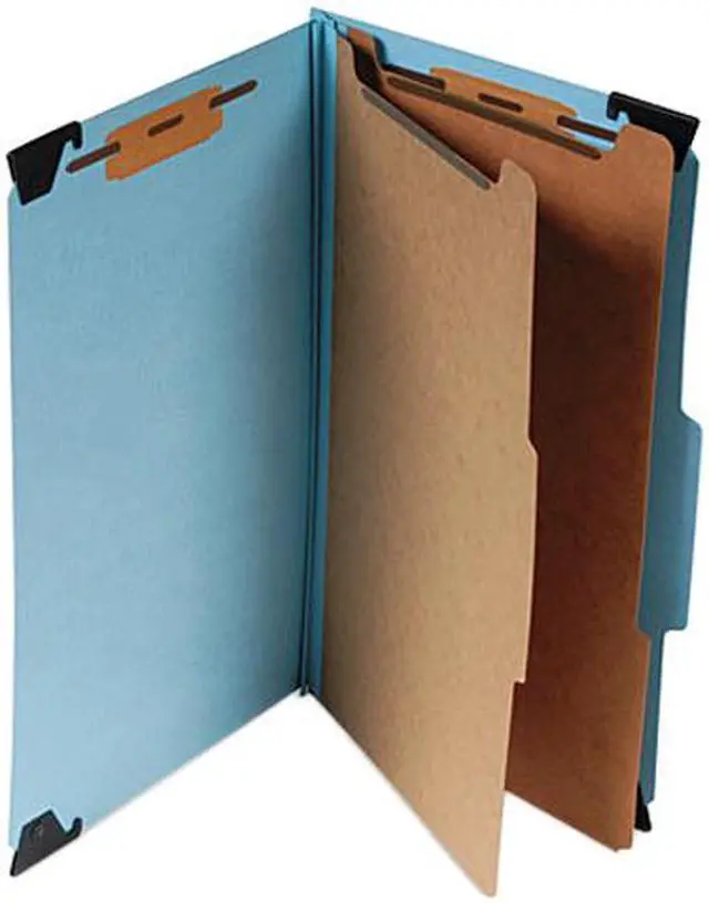 Main image of Smead 65165 Six Section Hanging Classification Folder, Pressboard/Kraft, Legal, Blue
